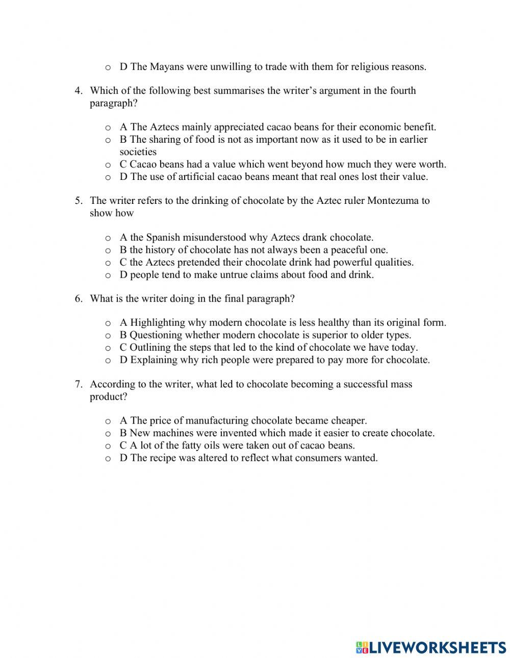 The history of chocolate