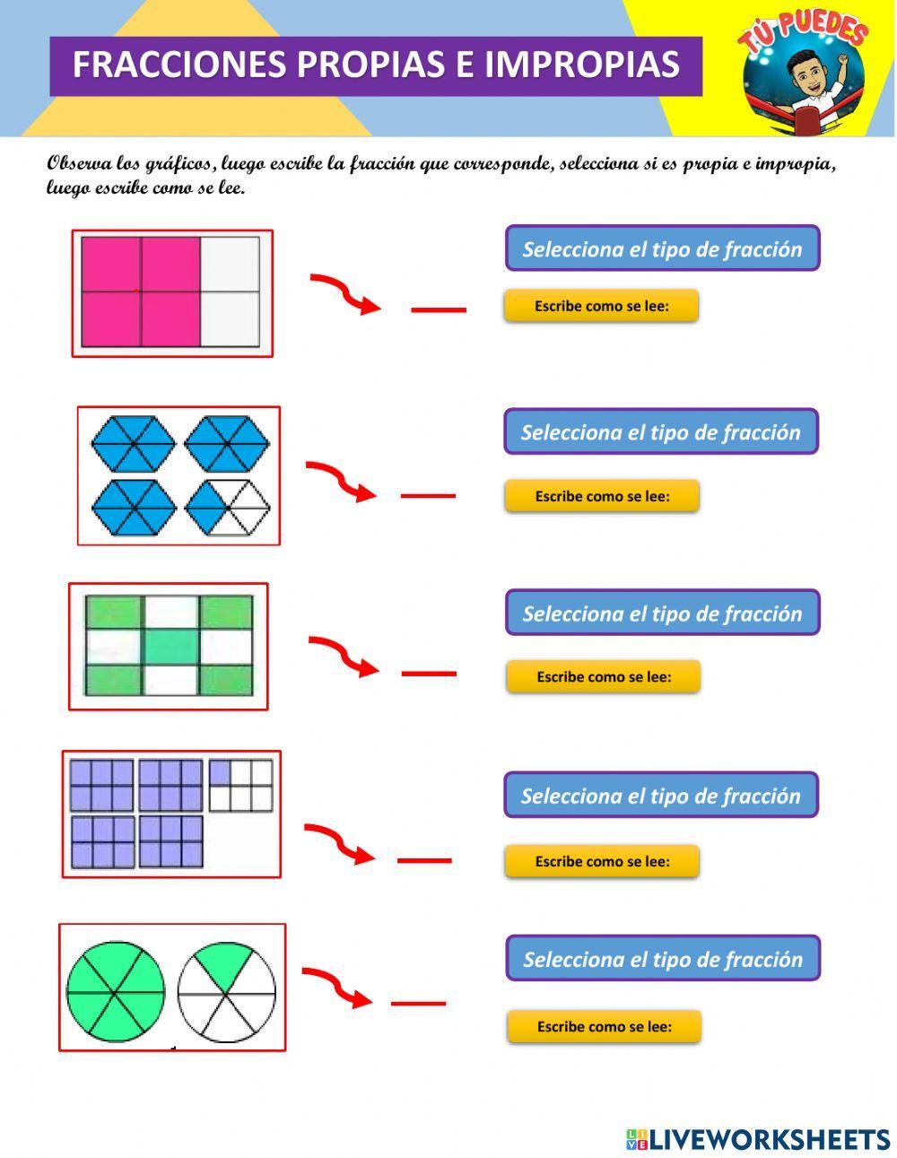 Fracciones propias e impropias