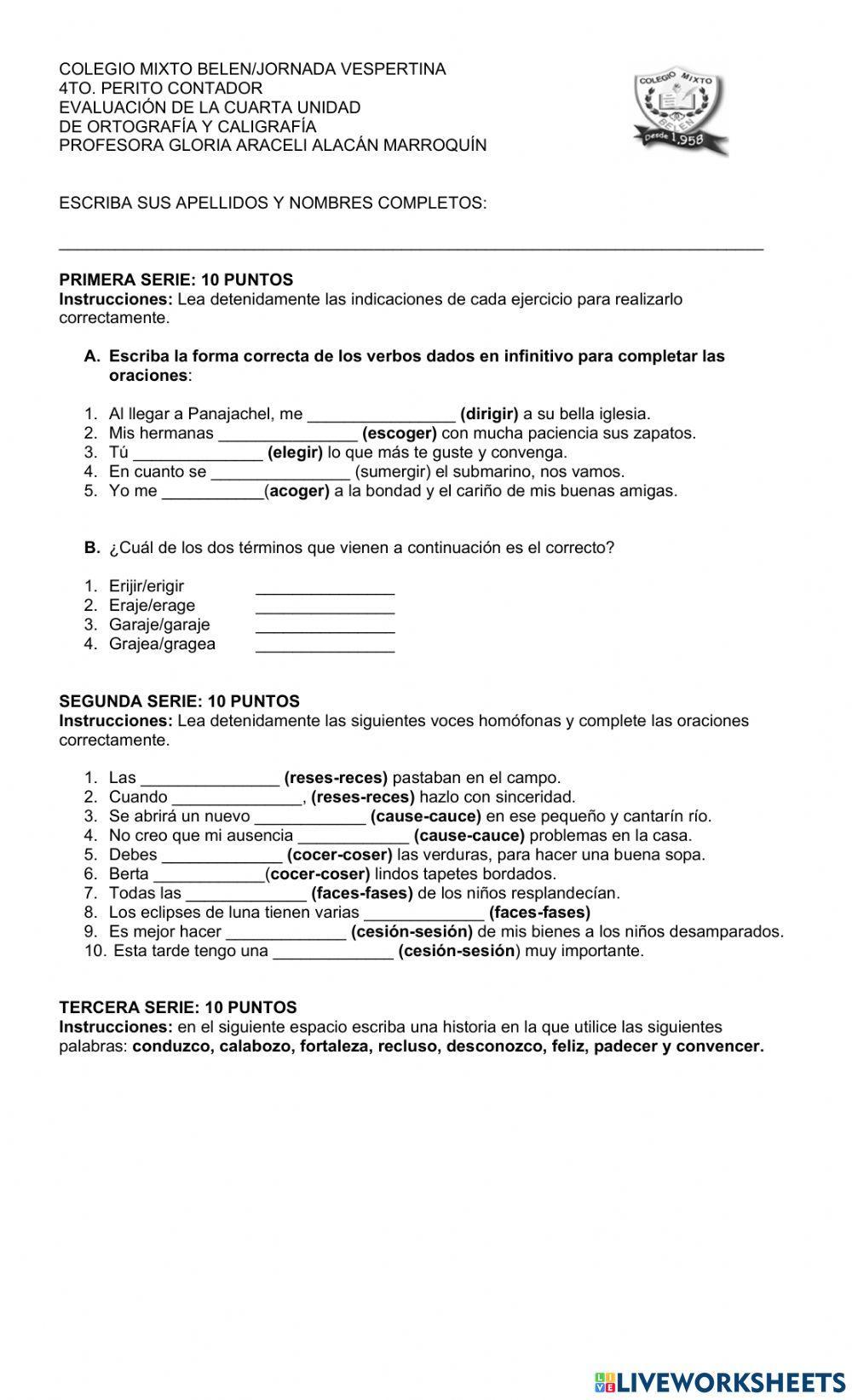 ORTOGRAFÍA-4TO. BIMESTRE