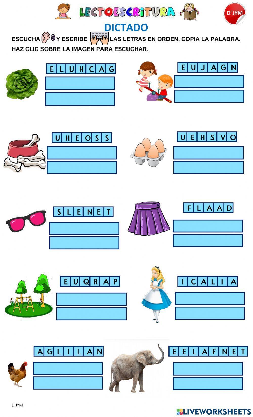 Dictado de oraciones