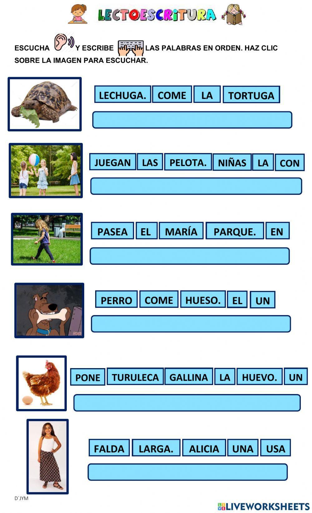 Dictado de oraciones