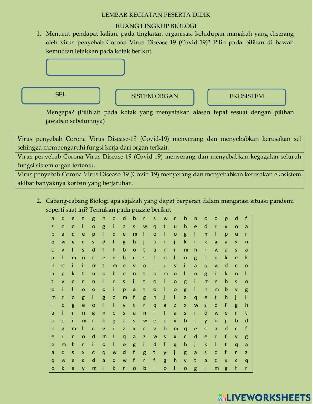 Ruang lingkup biologi
