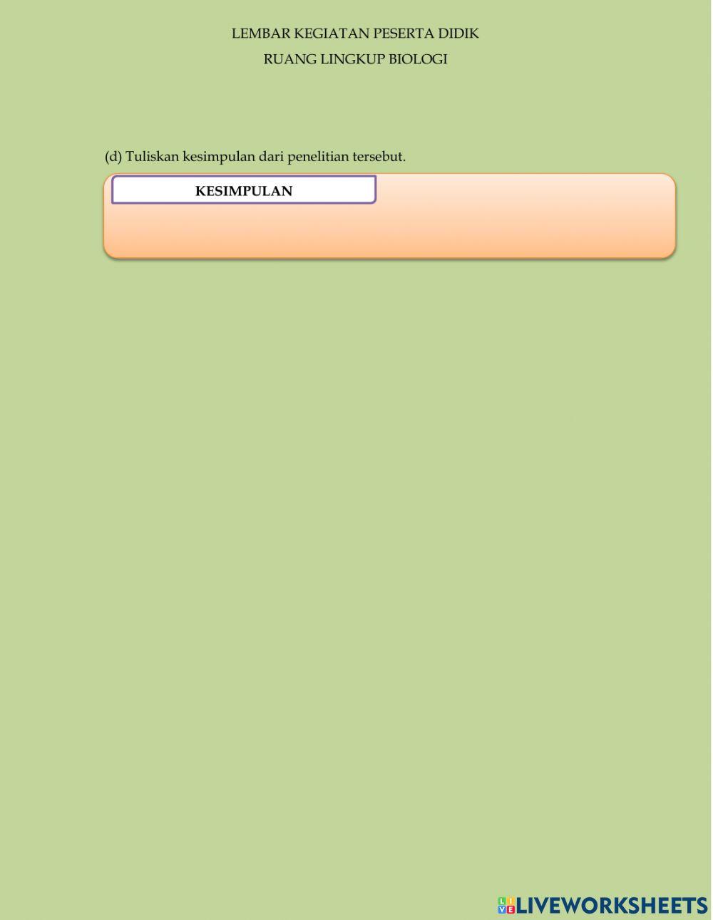 Ruang lingkup biologi