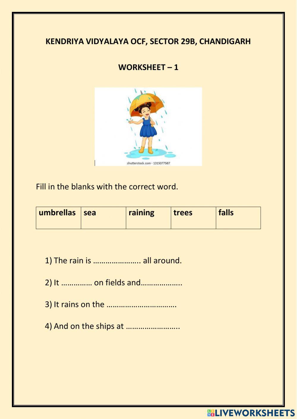Ncert class 2 rain