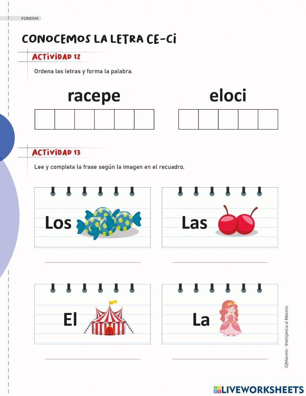 Actividad 12-13 letra CE