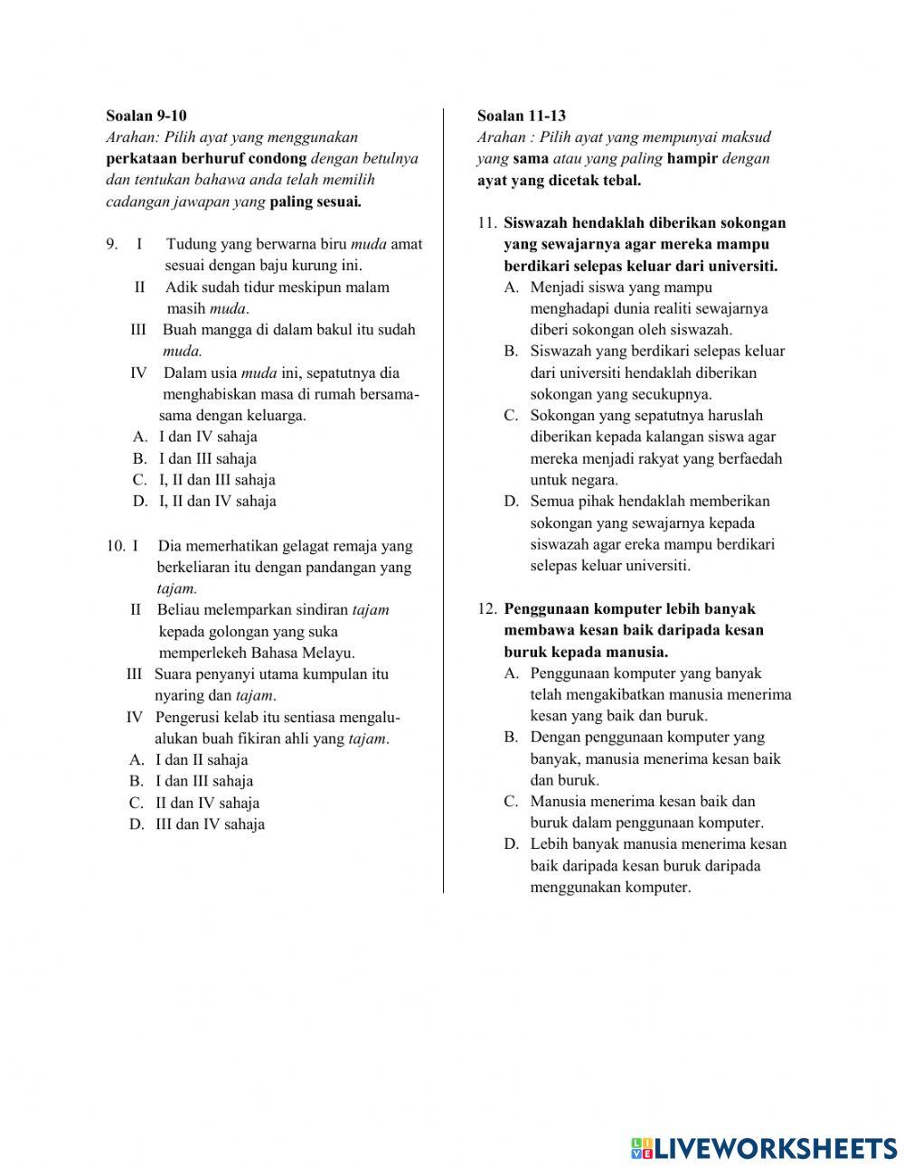 Ppt online bahasa melayu ting 3 2021