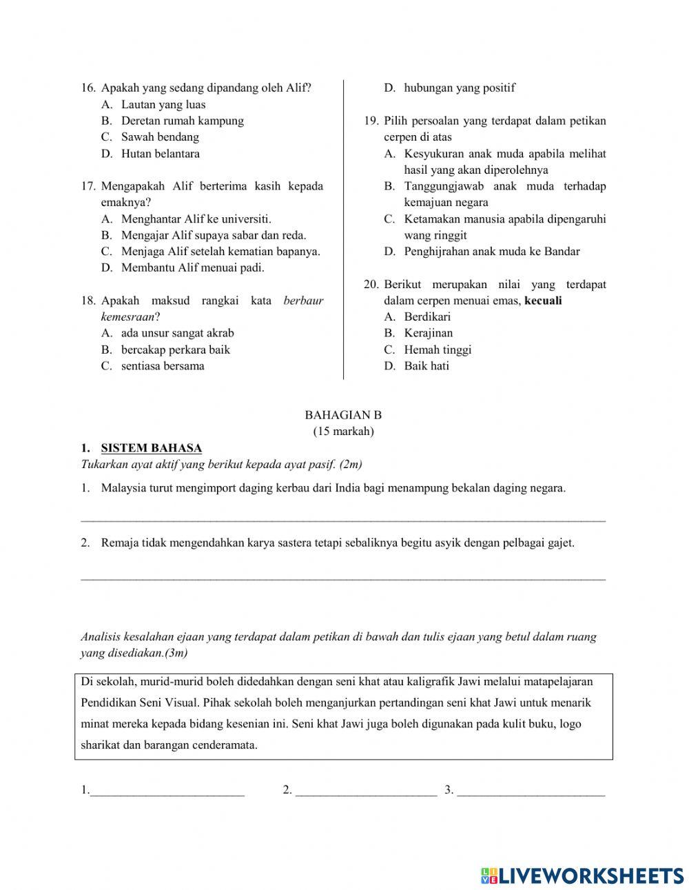 Ppt online bahasa melayu ting 3 2021