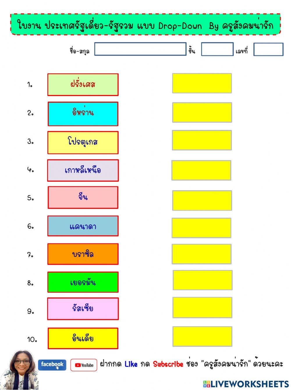 ประเทศรัฐเดี่ยวรัฐรวม-ครูสังคมน่ารัก