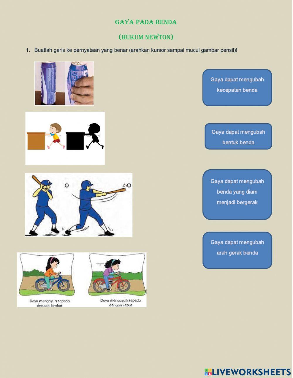 Gaya Pada Benda (Hukum Newton)
