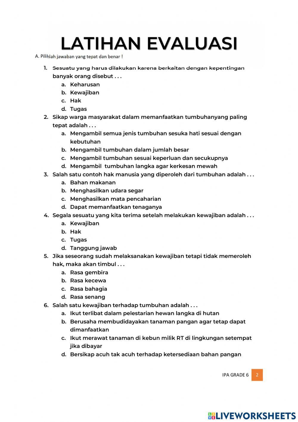 Tema 1 Selamatkan Makhluk Hidup