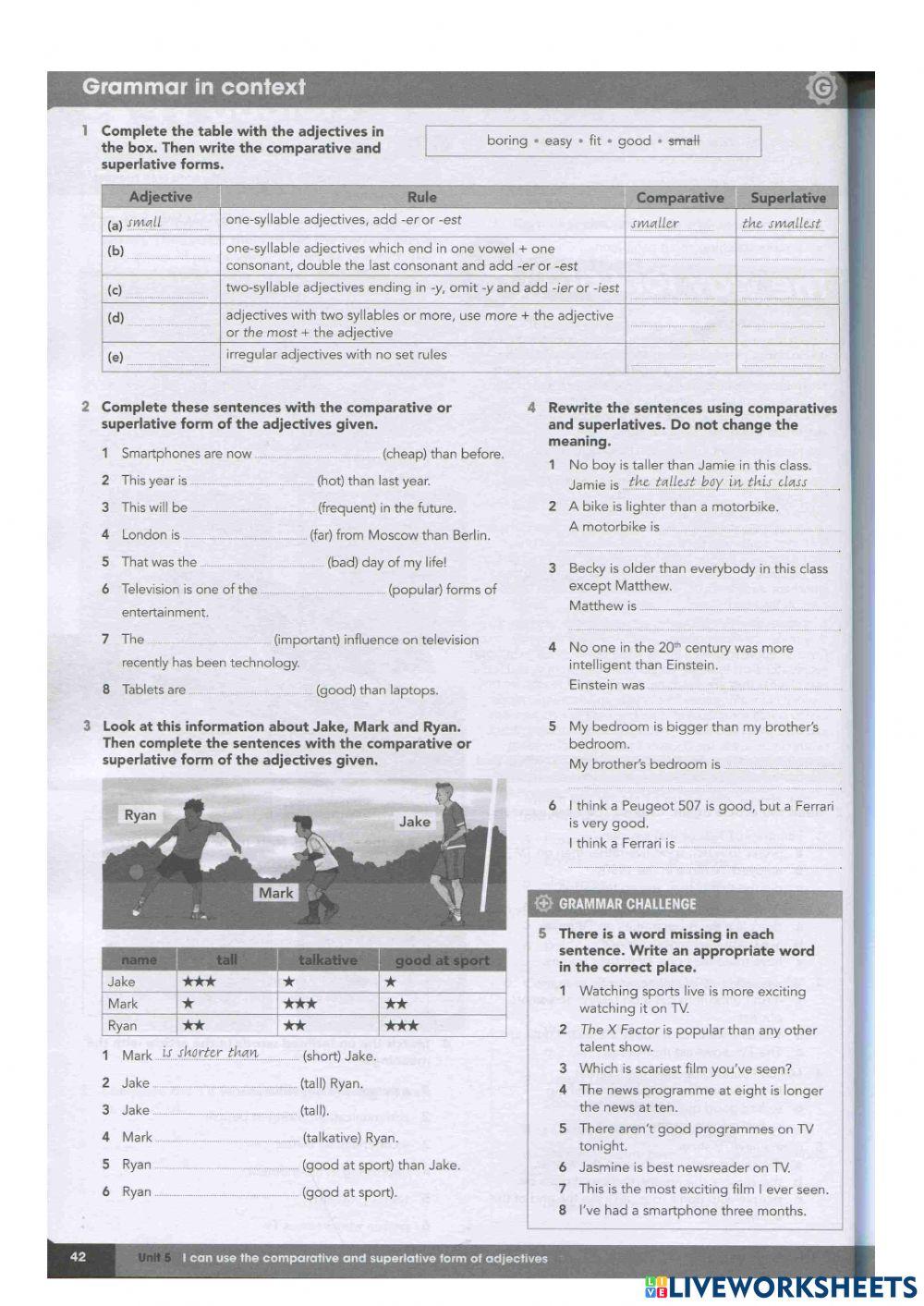 Comparatives and Superlatives