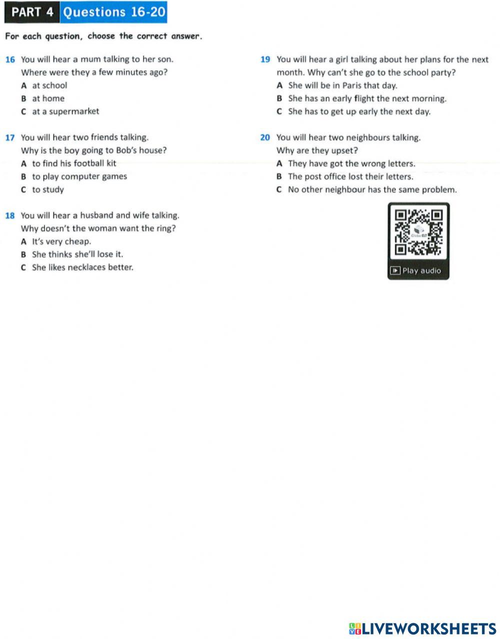 6E 1.8 Listening Part 4 - test4