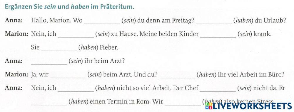 5-haben, sein im Präteritum