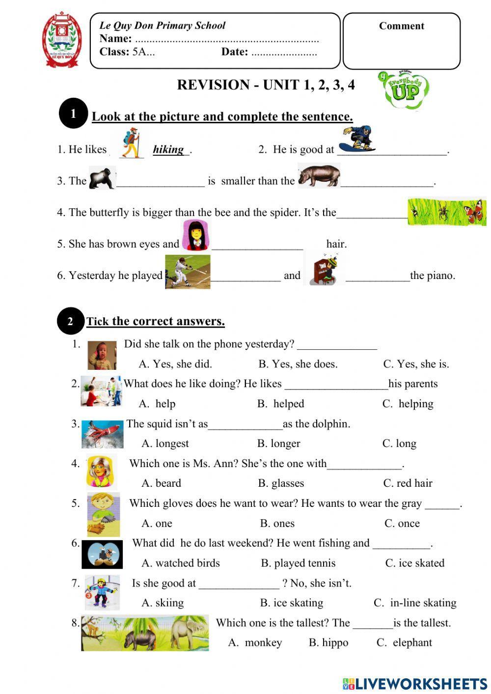 everybody up 4 unit 2 lesson 2 worksheet