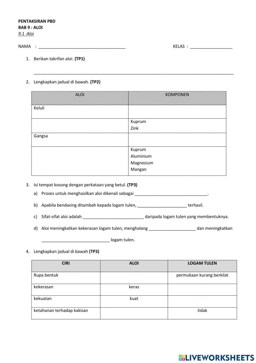 Pentaksiran pbd sains t4 (9.1)
