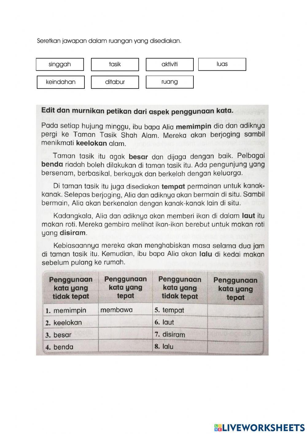 Pilih Perkataan yang Tepat