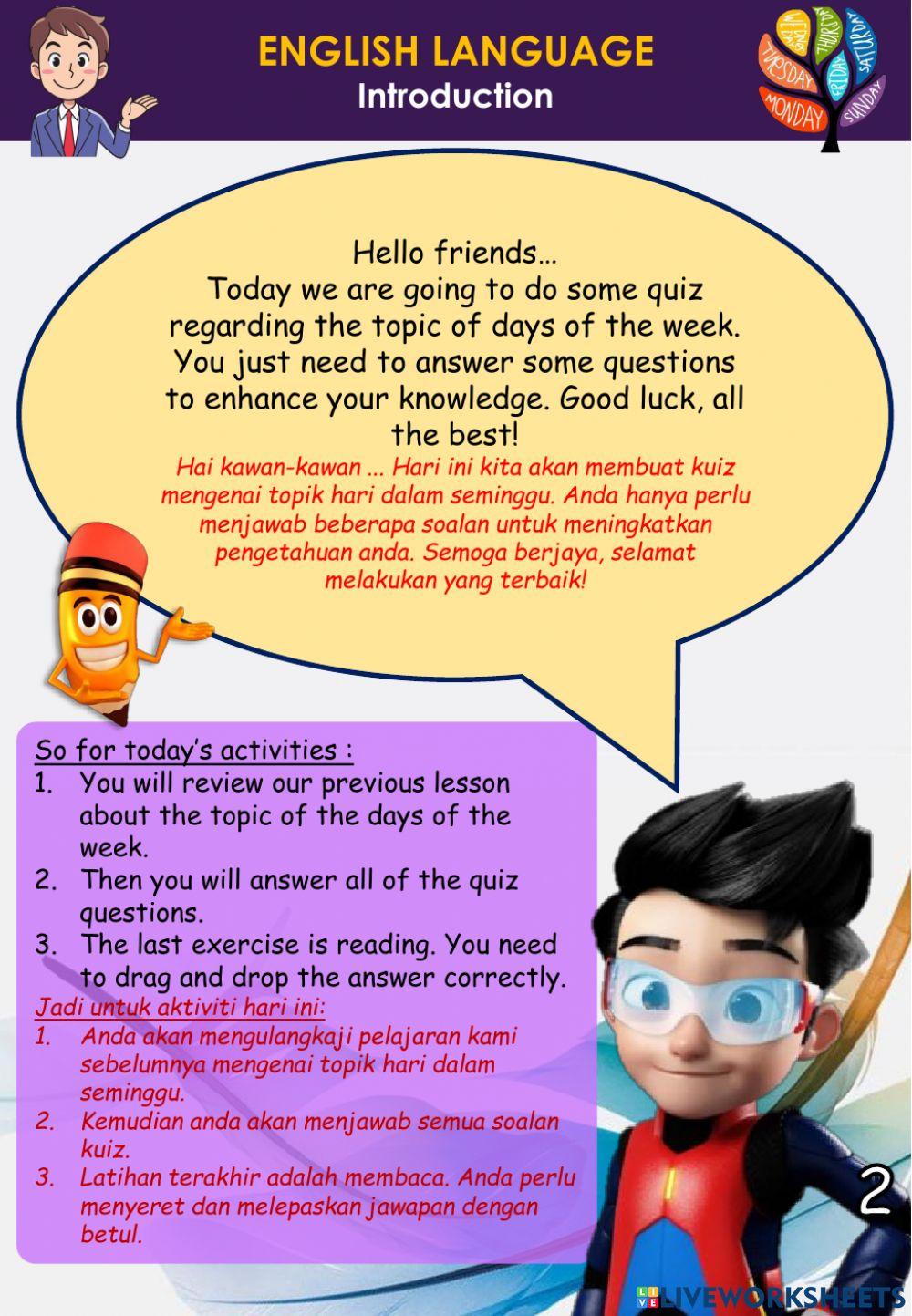 Days of the Week (Revision 7) Revision Quiz