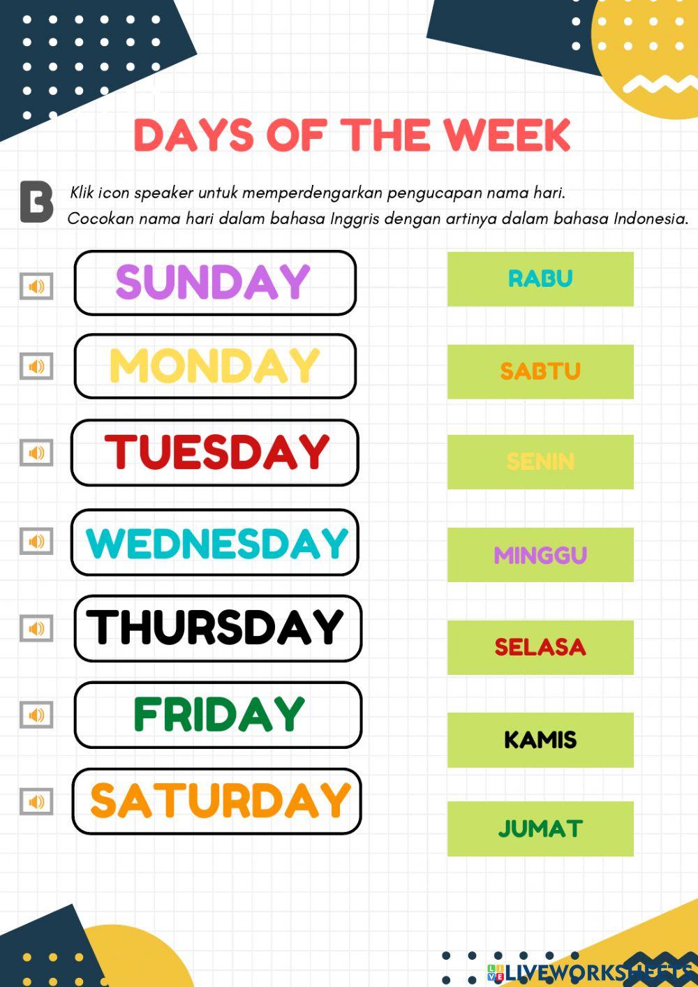Days of The Week