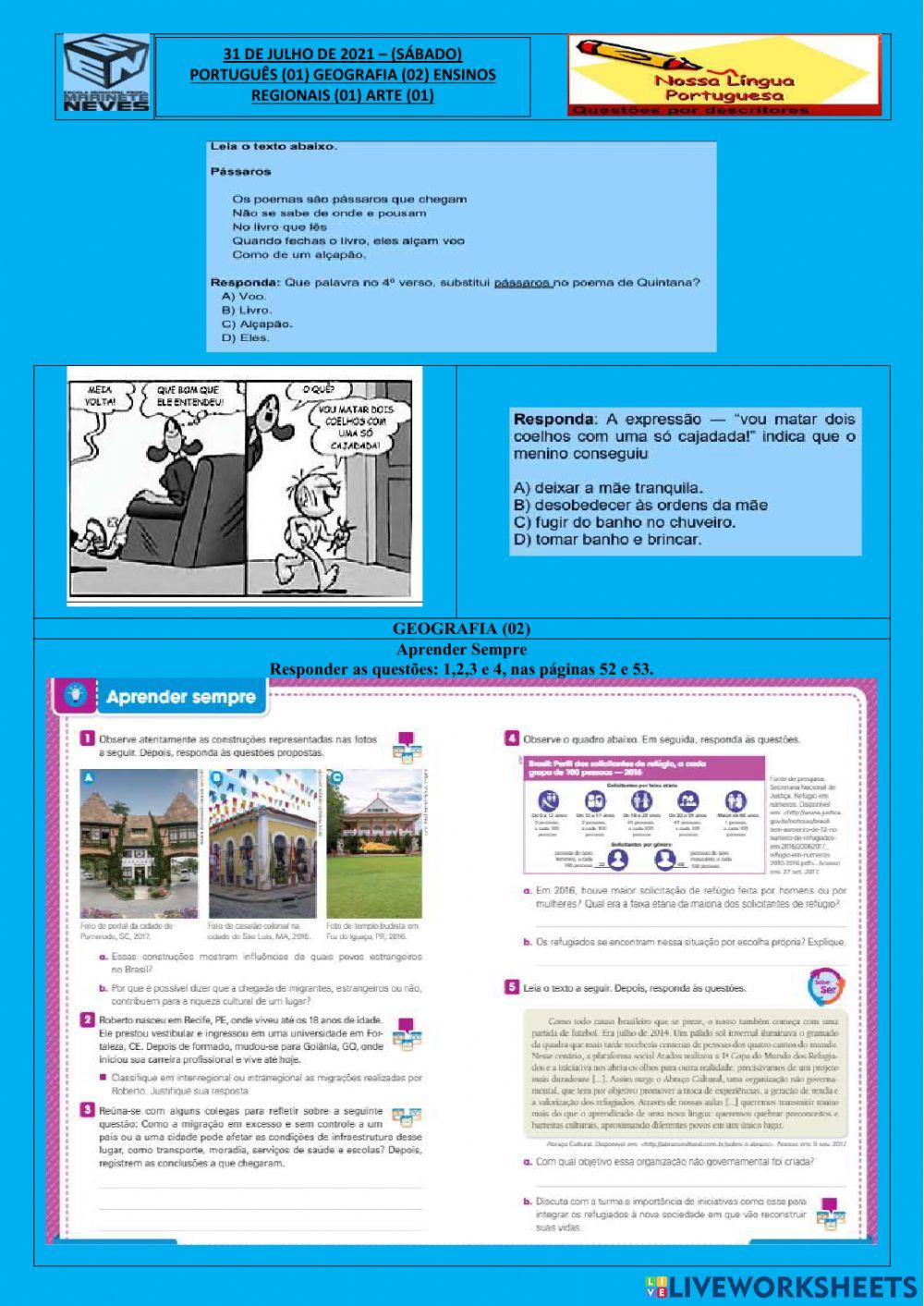 Aula remota 30e 31 de julho