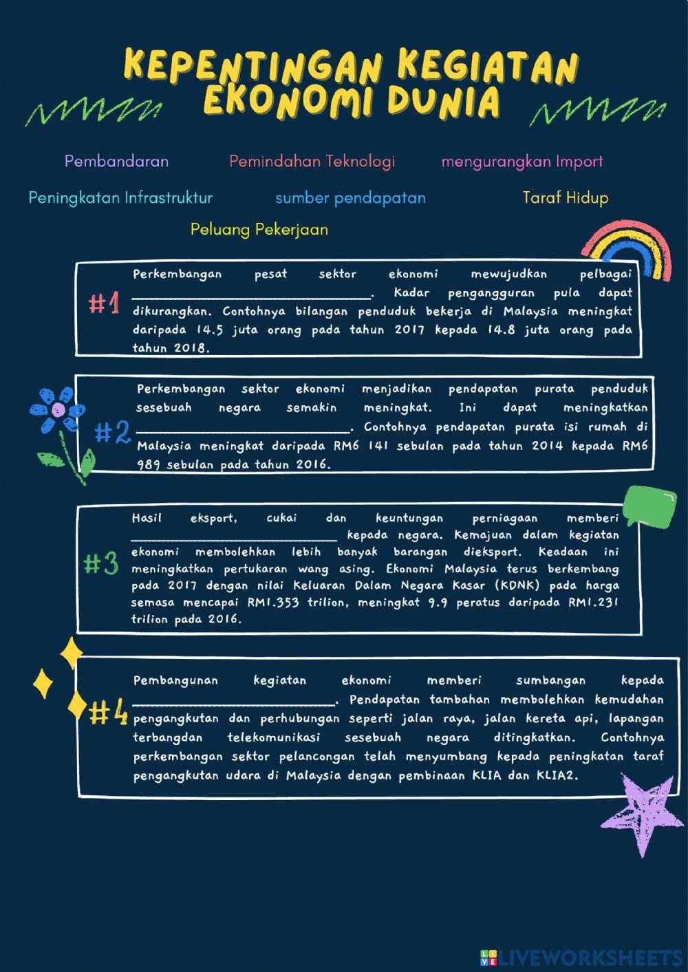 kepentingan kegiatan ekonomi dunia