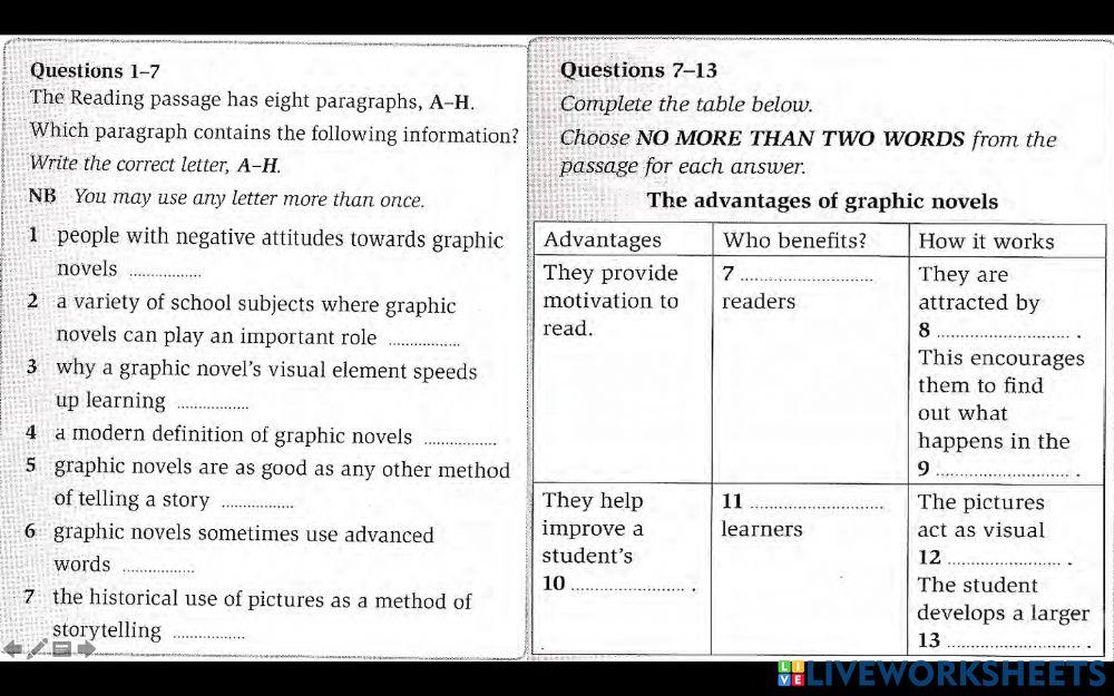 Reading homework unit 7