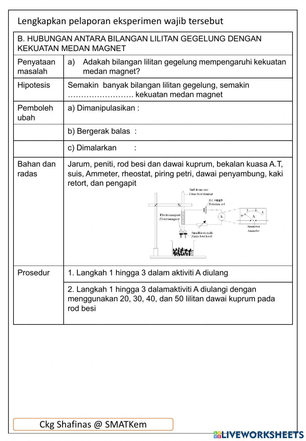 Eksperimen elektromagnet