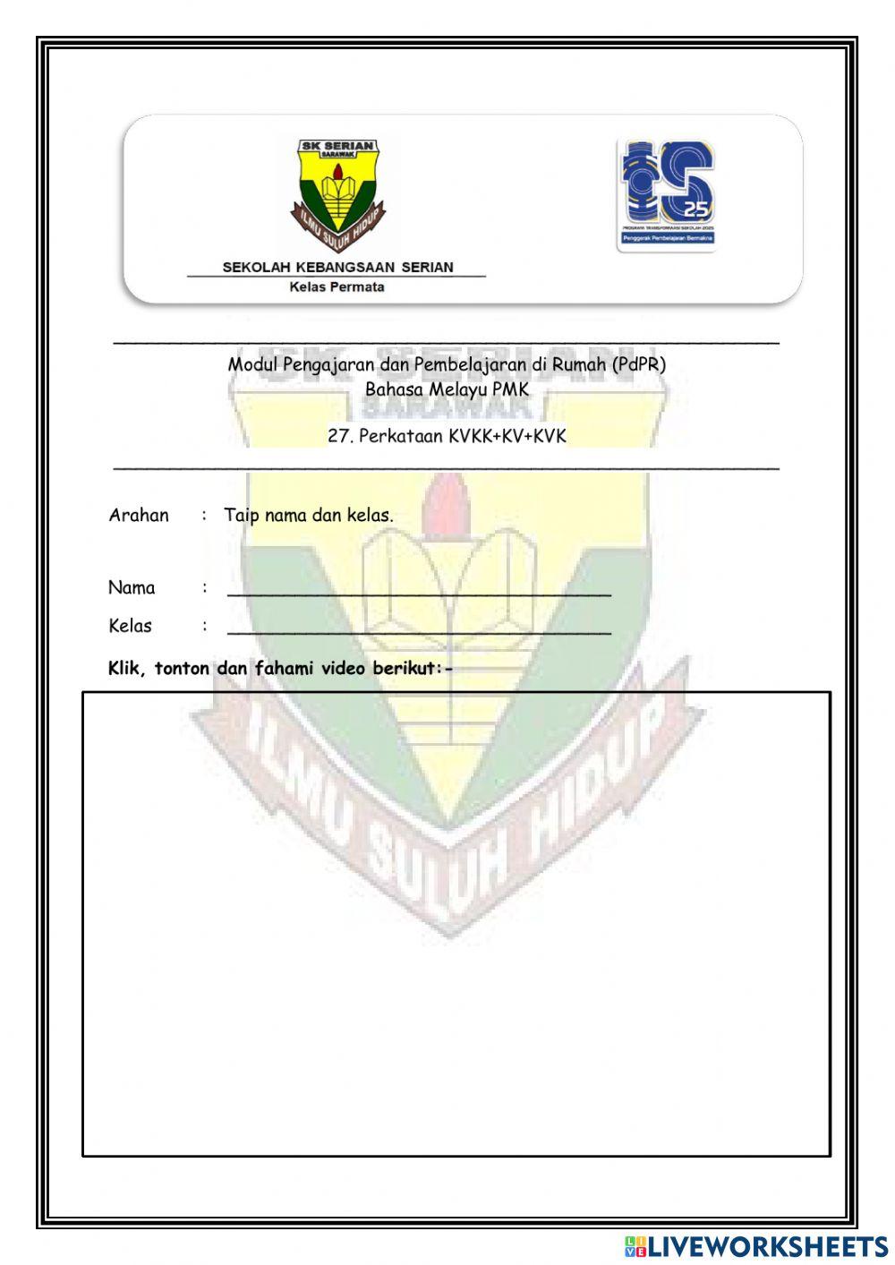 Kemahiran 27 Perkataan KVKK+KV+KVK