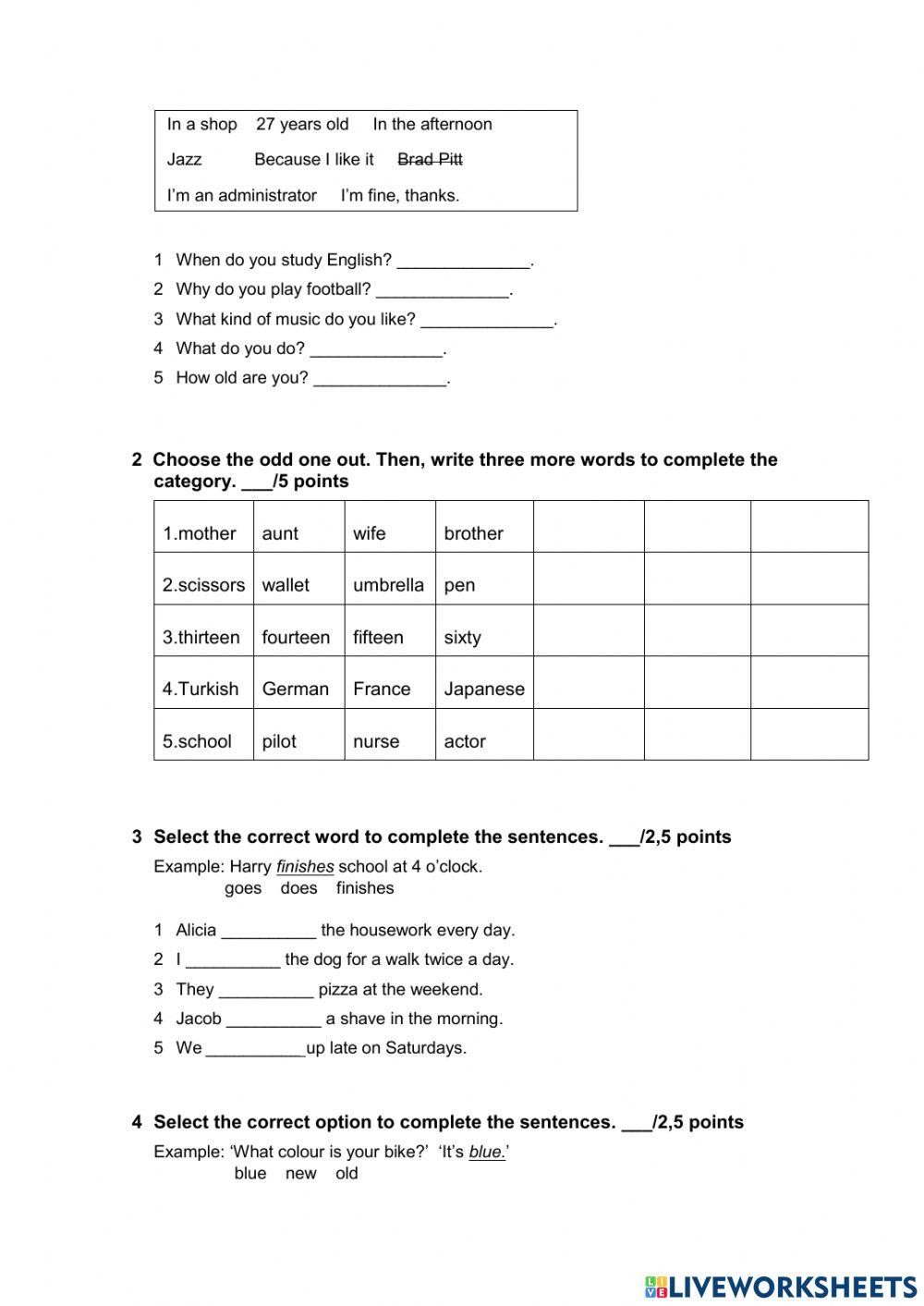 English File Elementary 4th Ed. - File Test Units 1-4B
