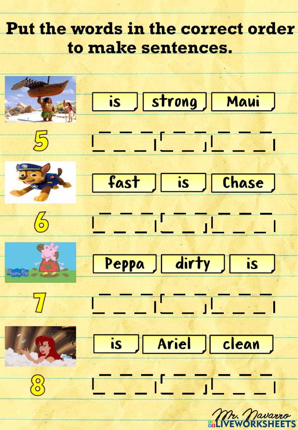 Adjectives 1 (Unscramble sentences)