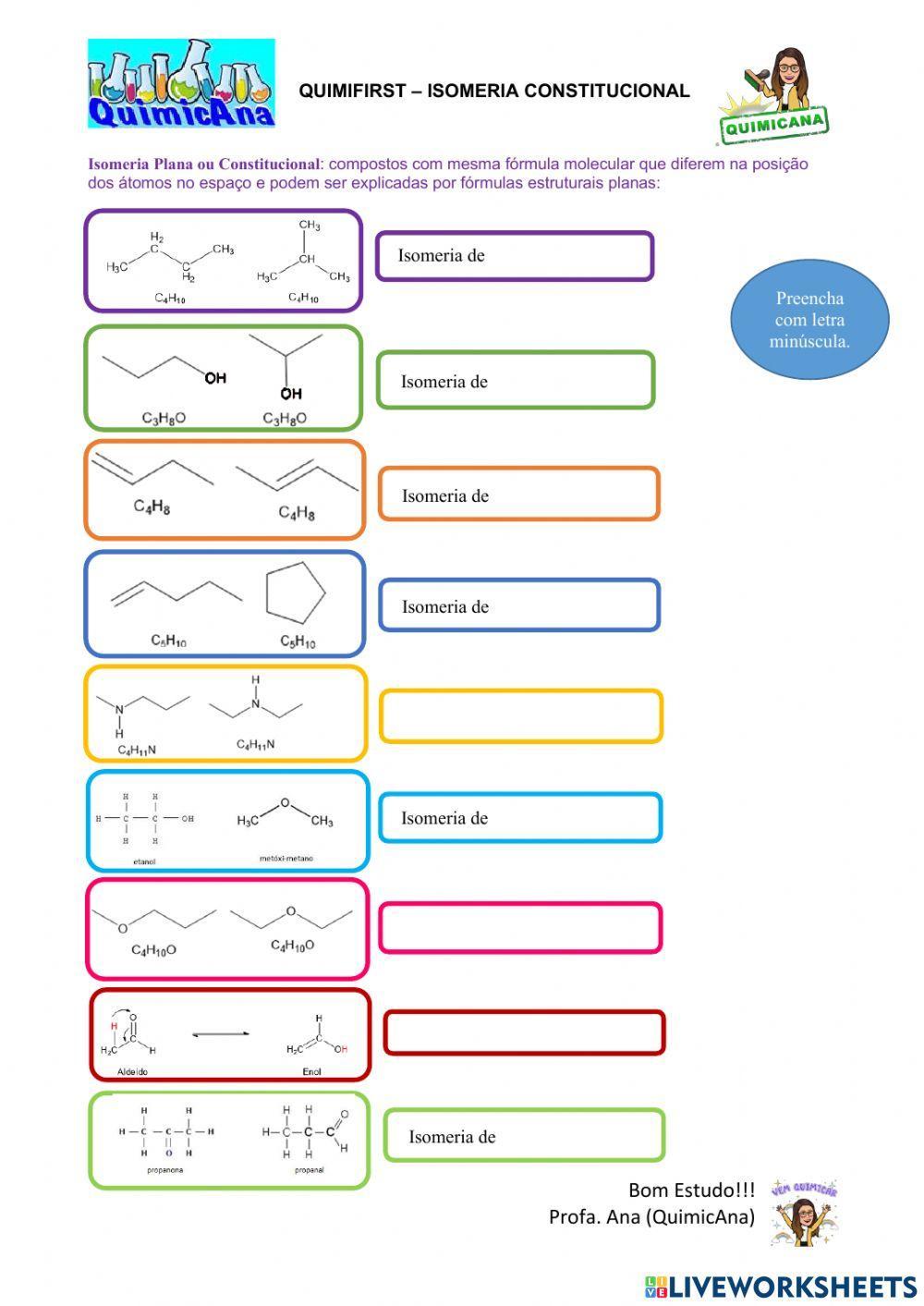 Quimifirst: Isomeria Constitucional