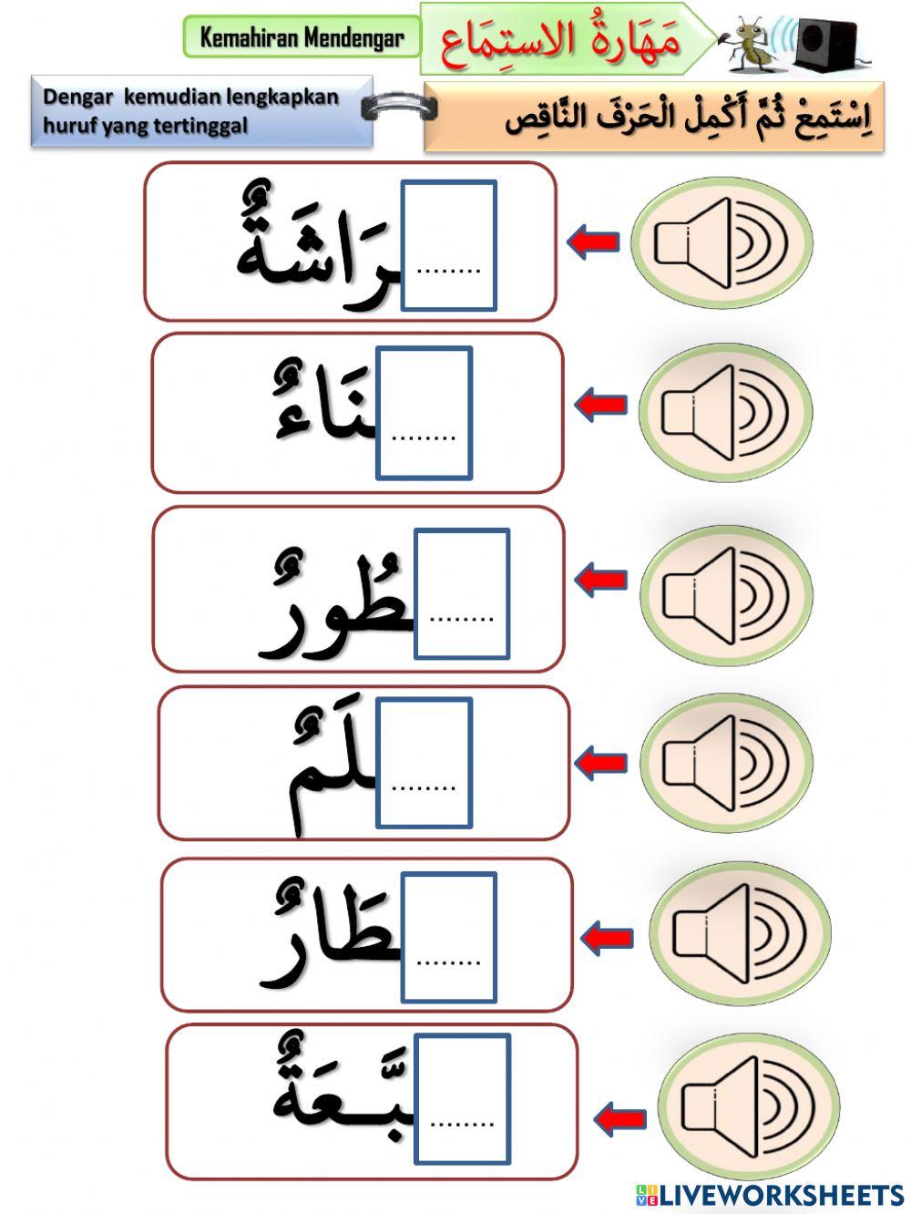 PBD  Bahasa Arab TAHUN 1 (HURUF  ف ق )