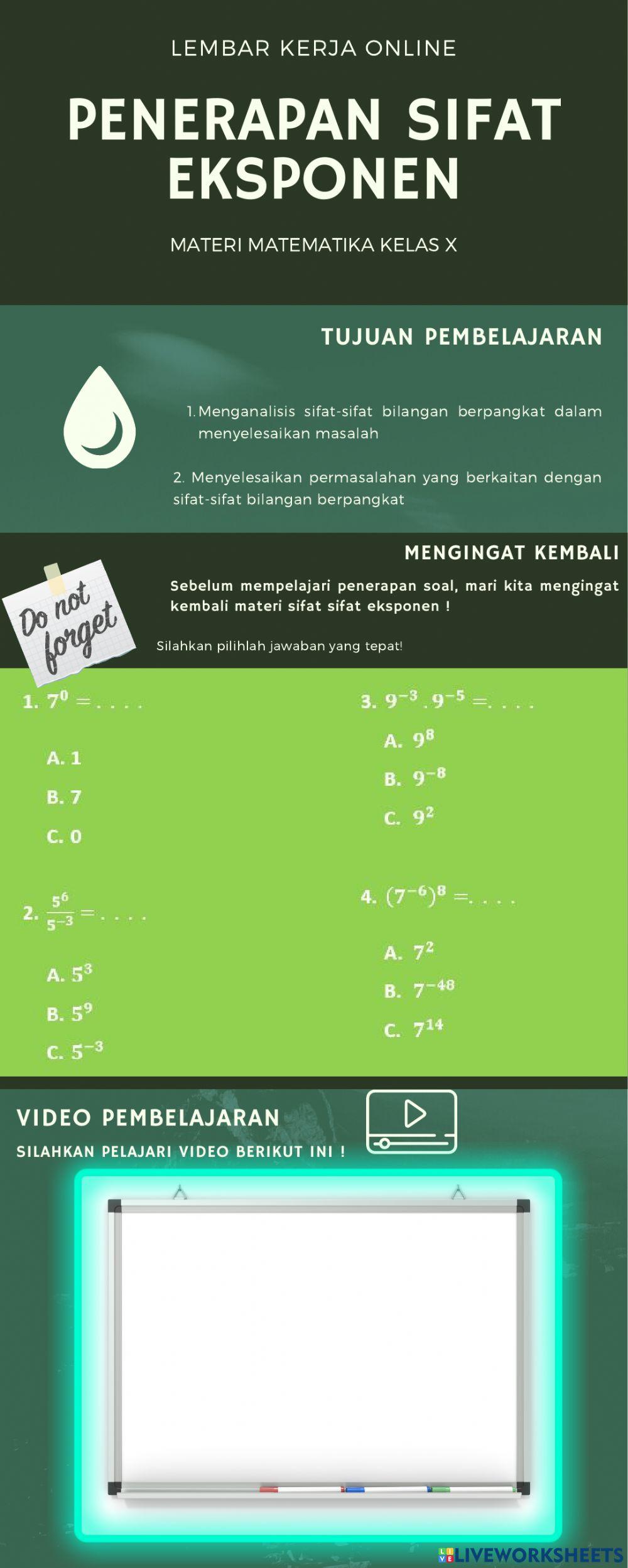 Penerapan eksponen