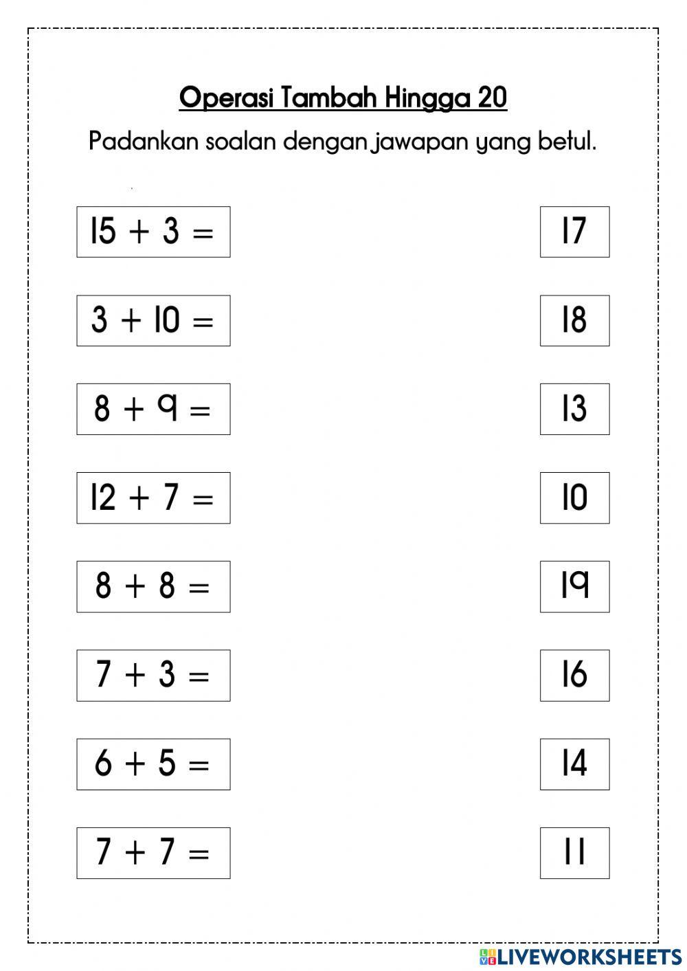 Operasi tambah lingkungan 20
