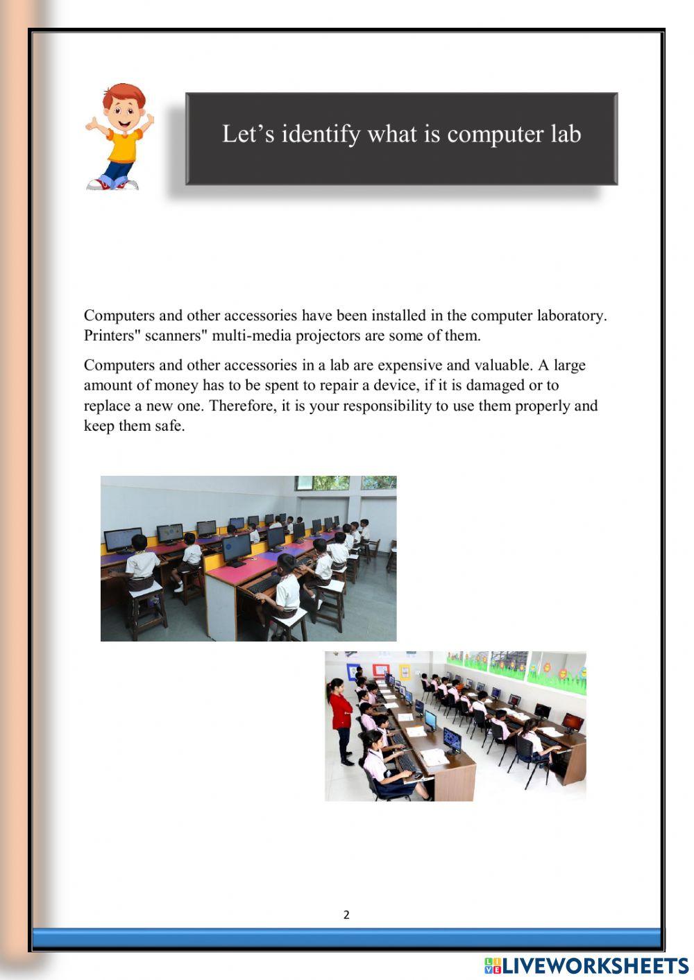 computer lab rules | Chamodish | Live Worksheets