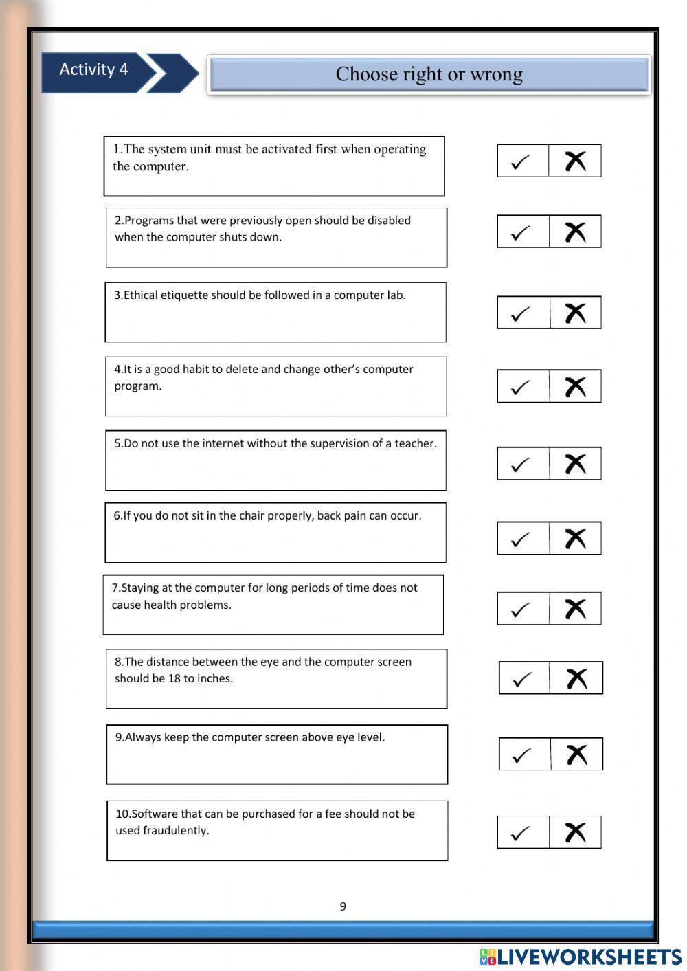 computer lab rules | Chamodish | Live Worksheets