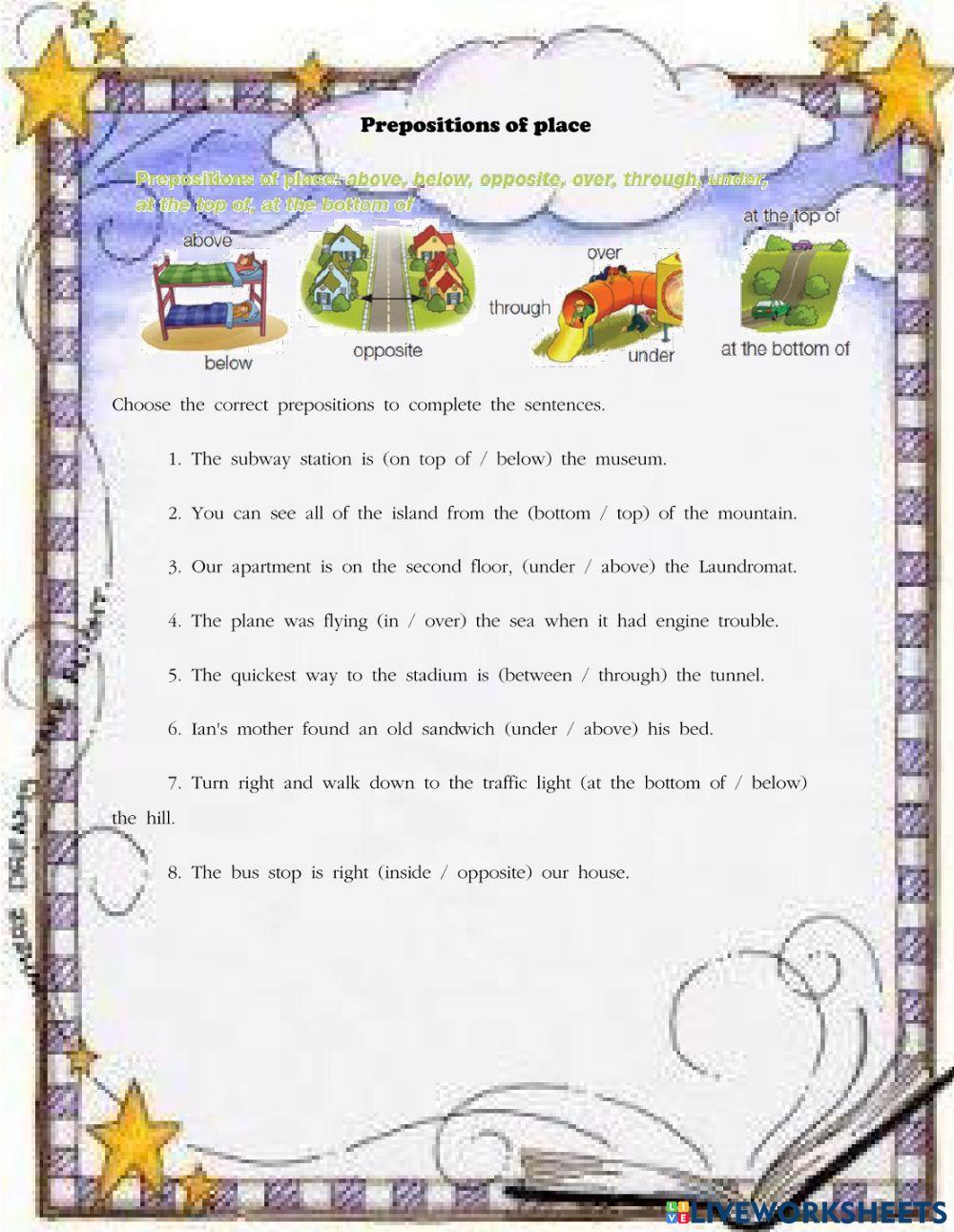 Prepositions of place