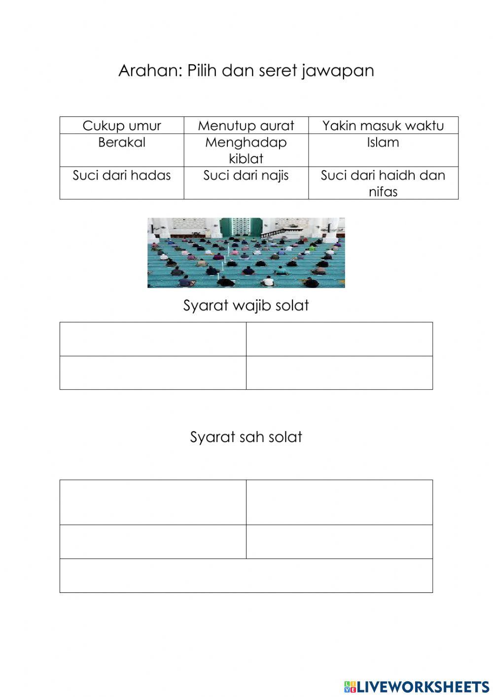 Latihan syarat solat