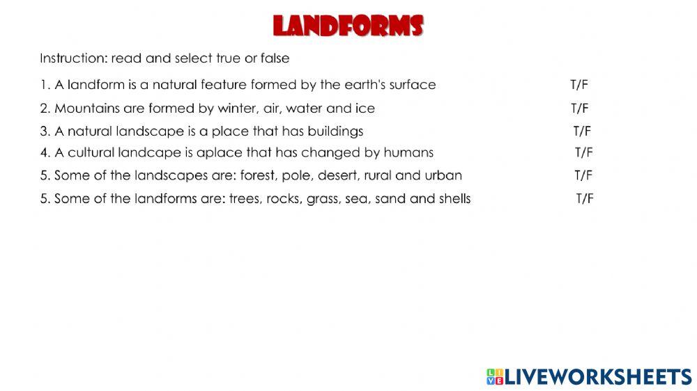 Landscape and landforms