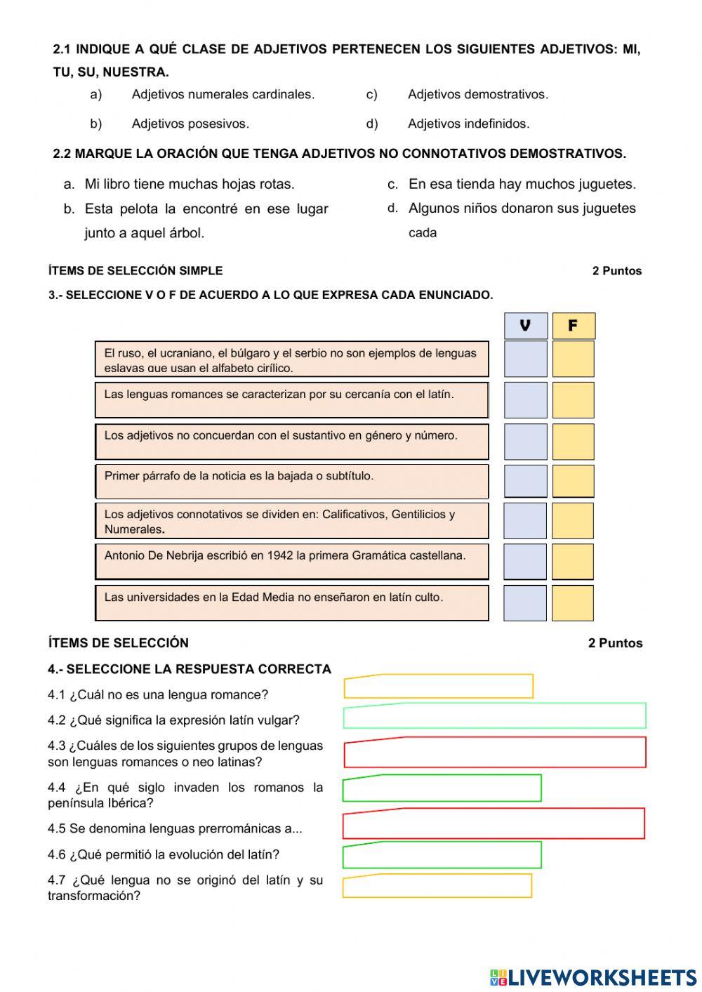 Evaluación segundo parcial