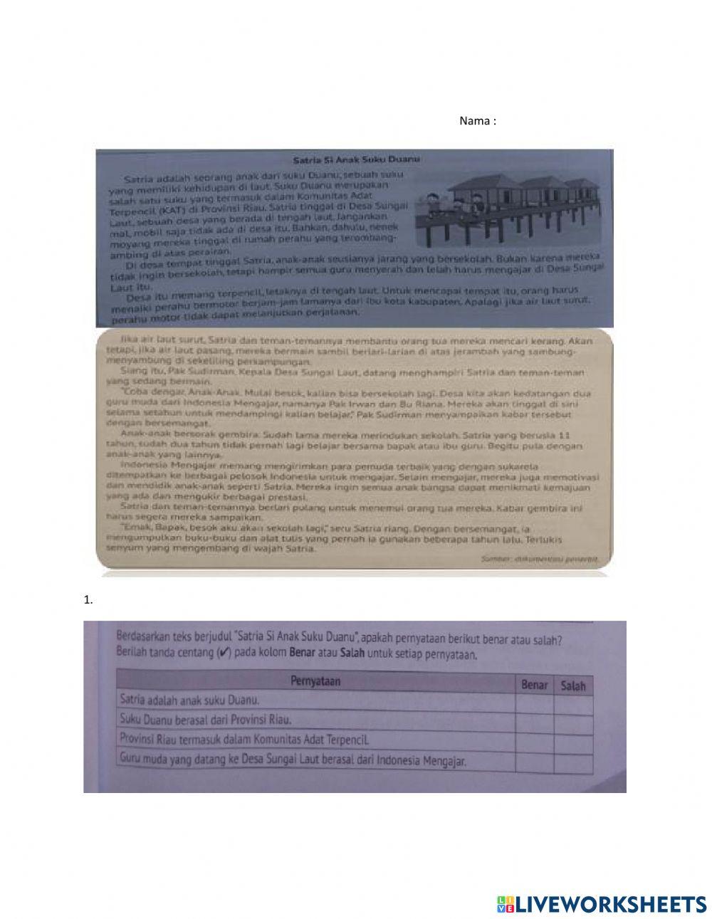 Soal Literasi membaca