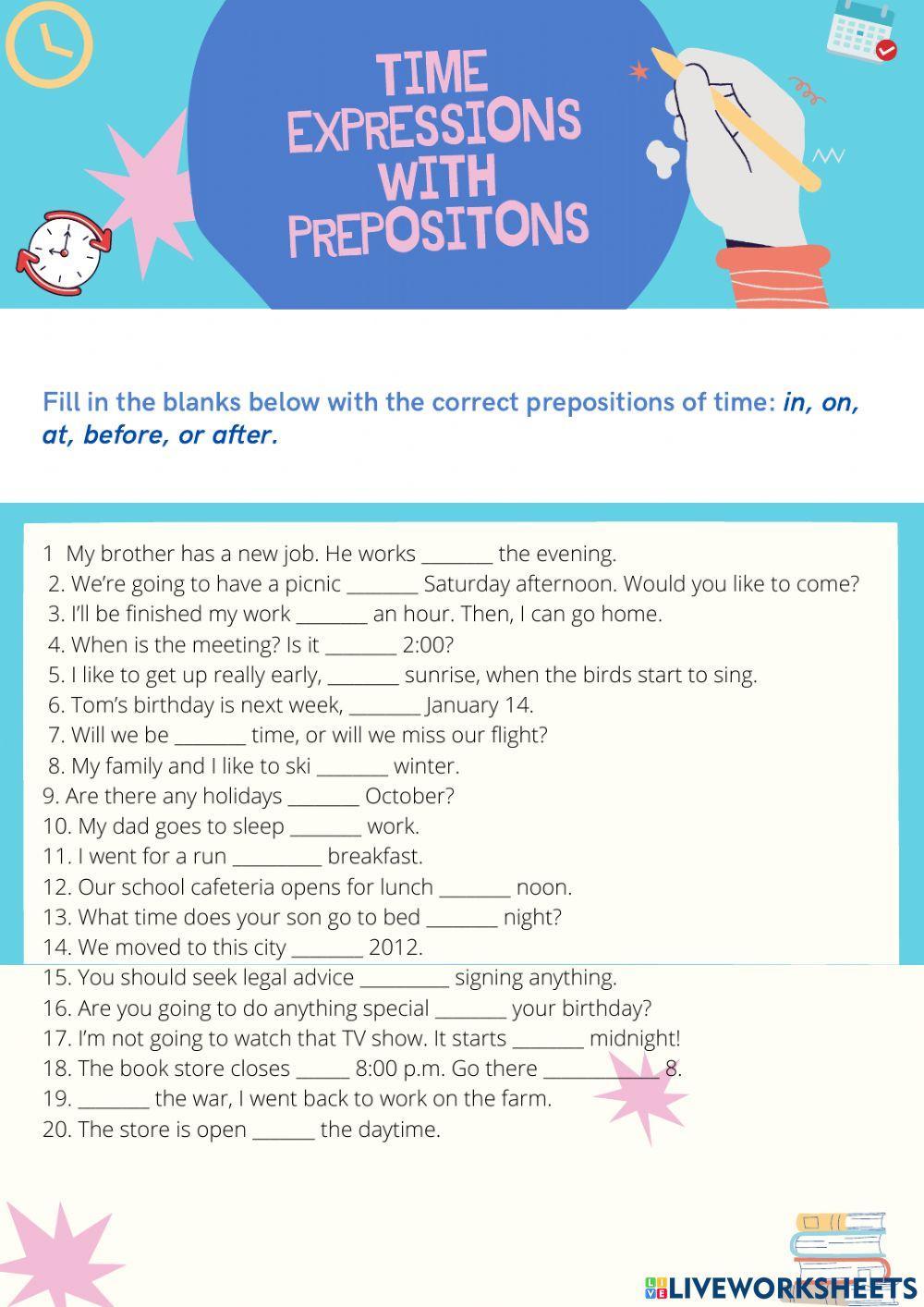 Time Expressions with Prepositions