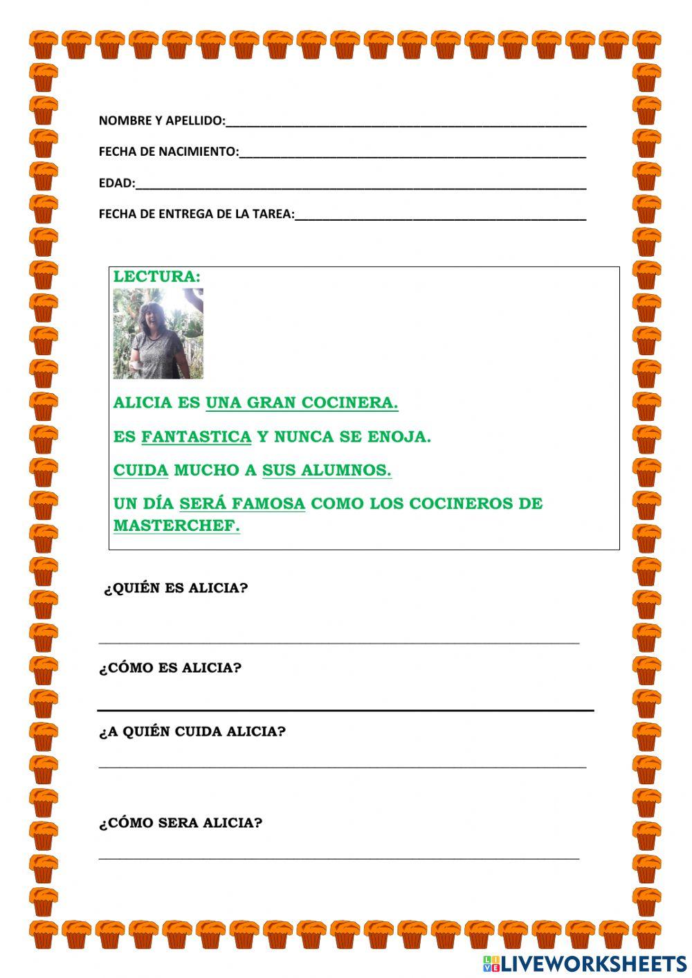 Alicia es una gran cocinera