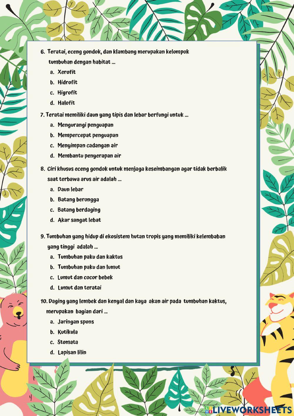 Live 1 - Penyesuaian diri tumbuhan terhadap tempat hidupnya