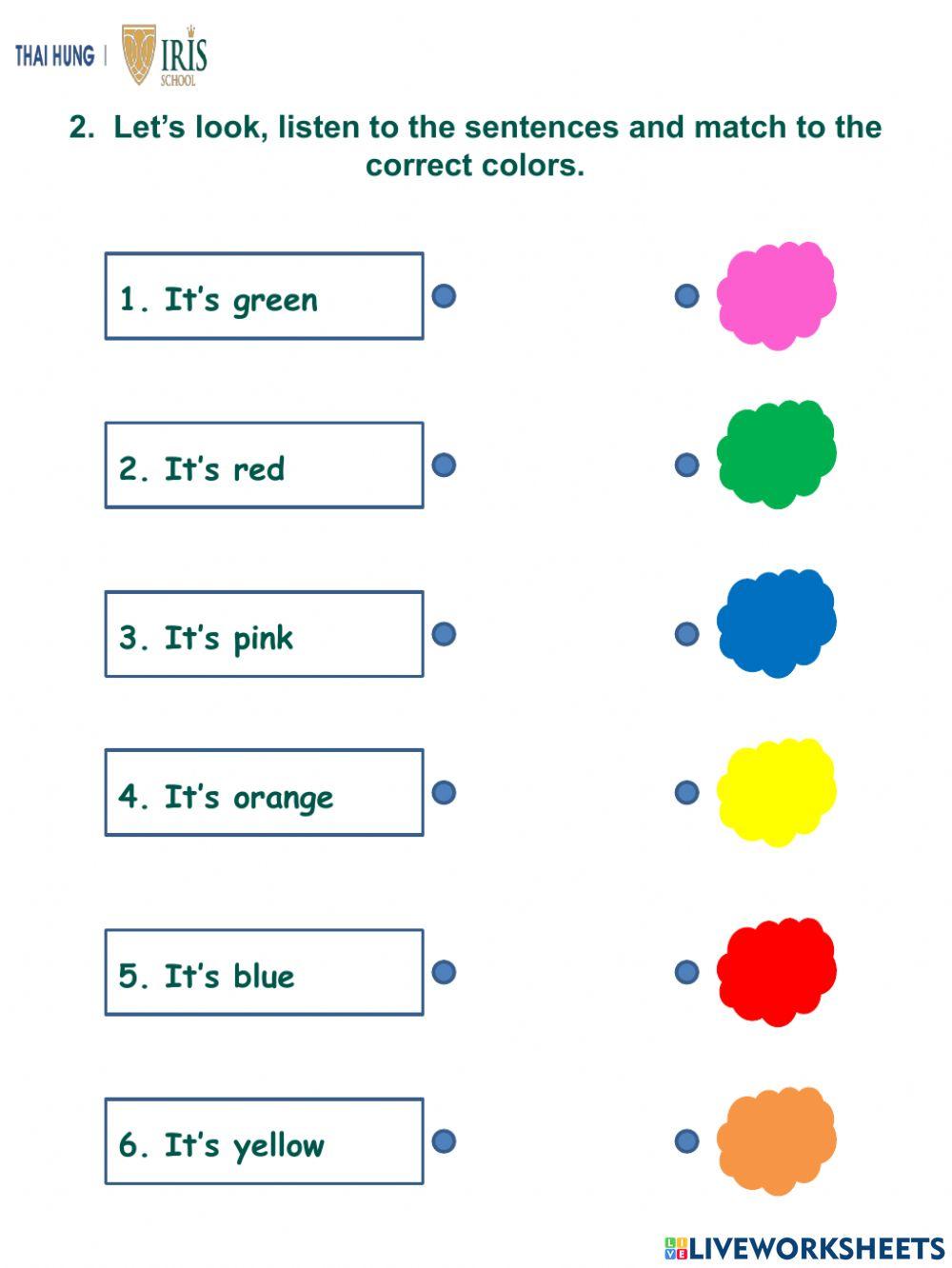 Worksheet about Colors for Kids