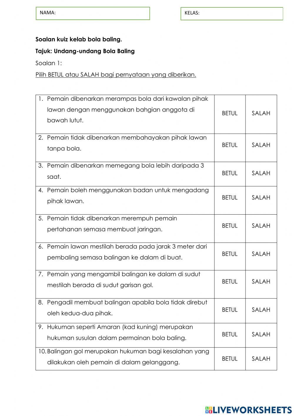 Undang-undang Pemainan Bola Baling