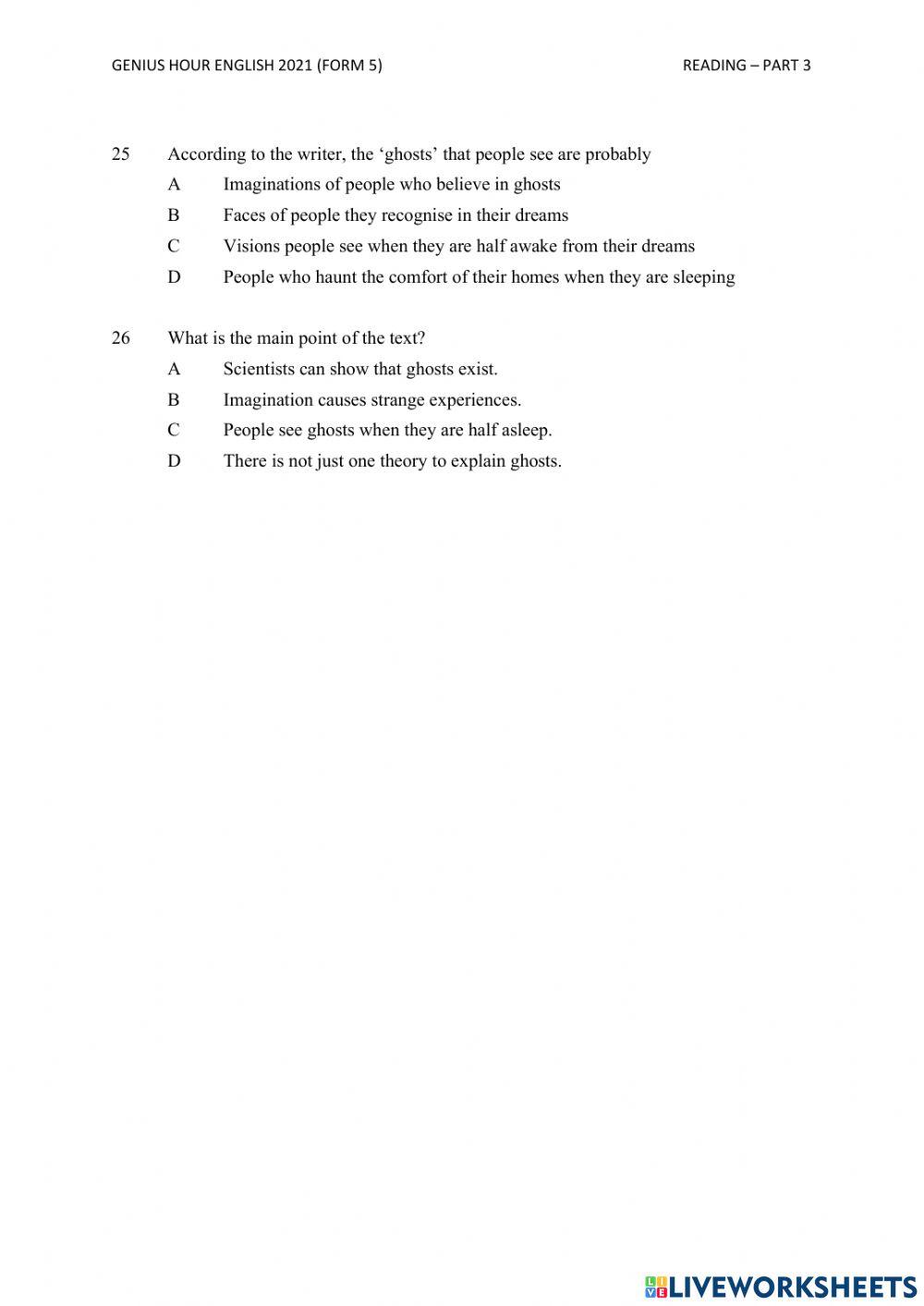 English SPM (Reading - PART 3) Genius Hour 