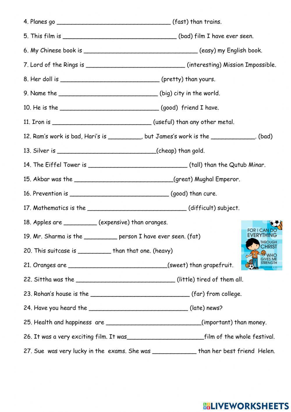 Unit 5: comparisons of adjective
