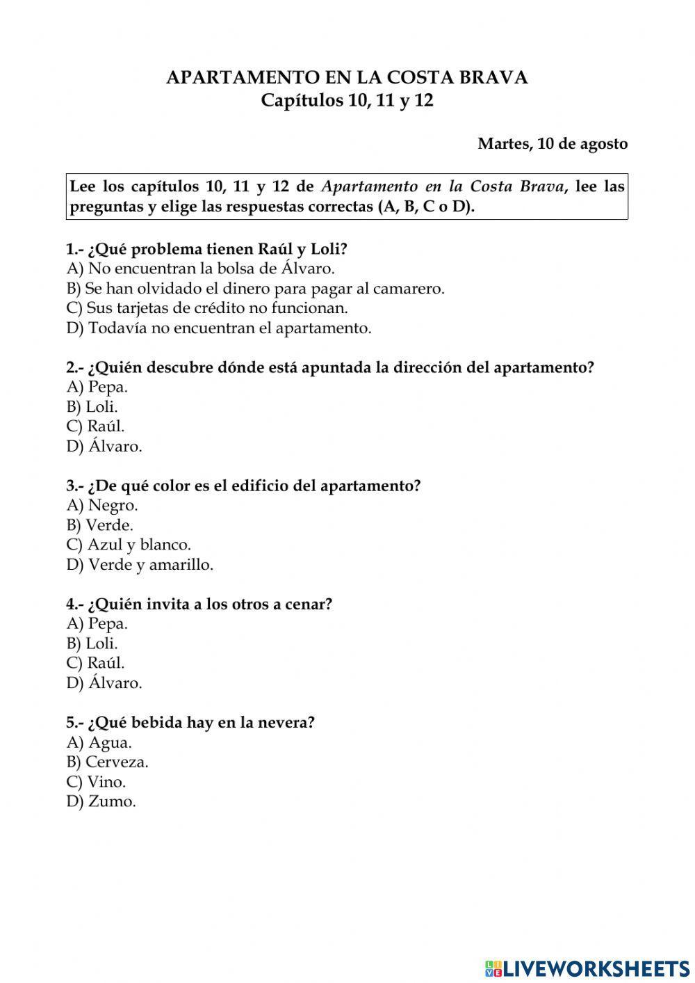 Apartamento en la Costa Brava. Capítulos 10, 11 Y 12