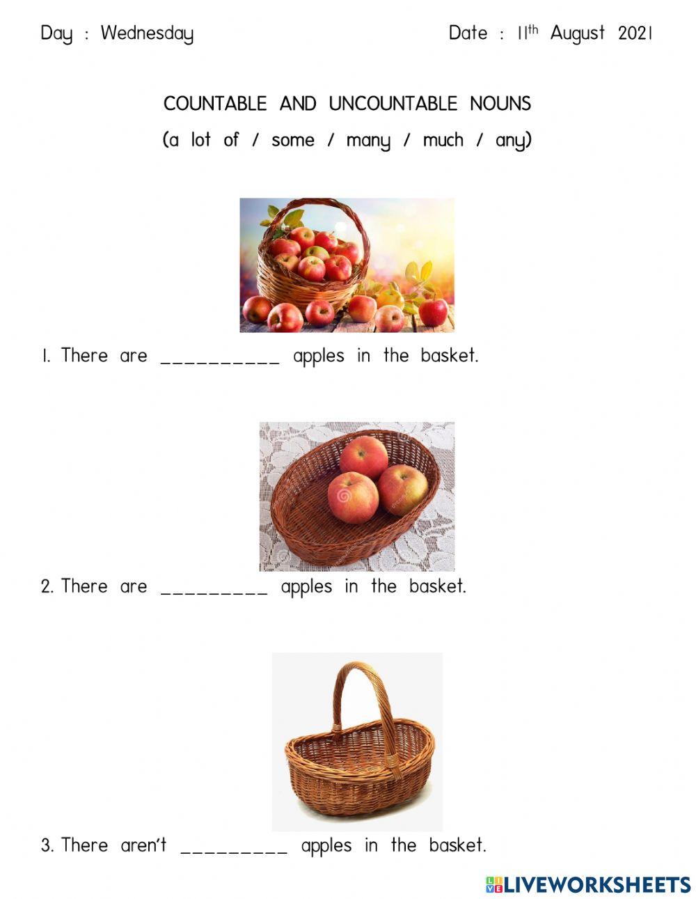 Countable & uncountable nouns