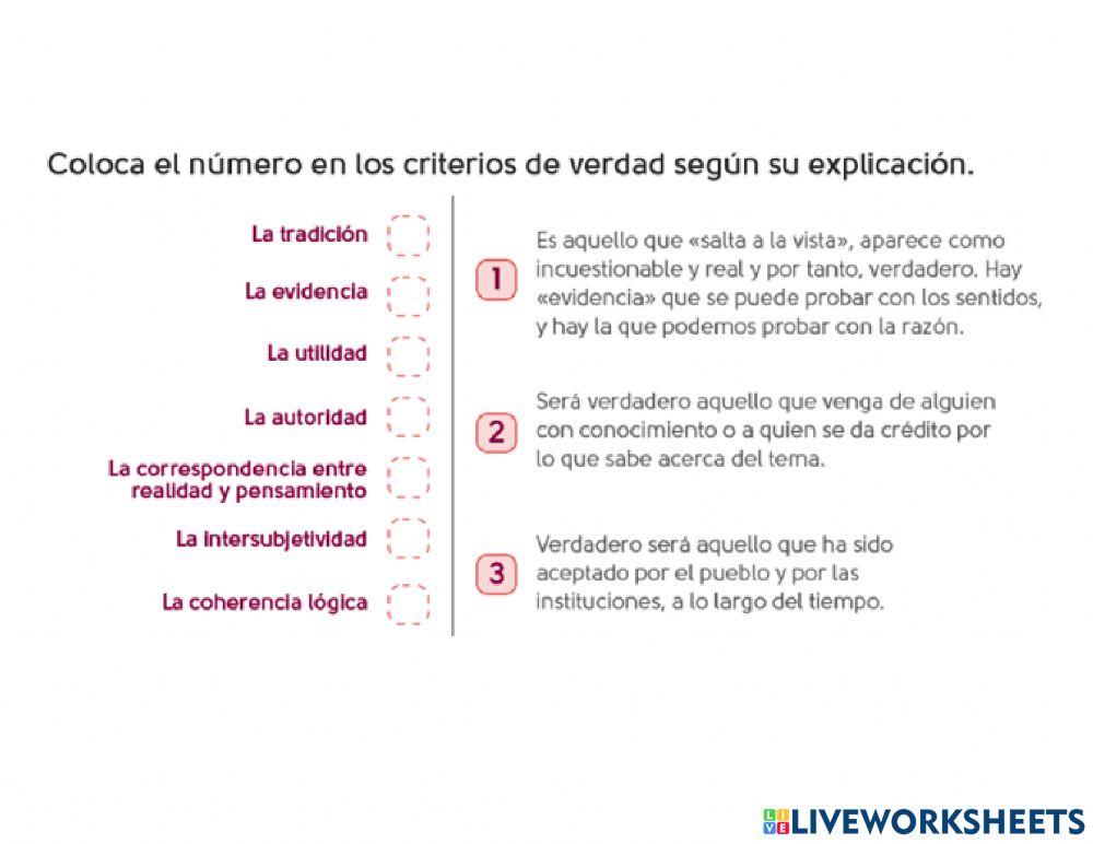 Ejercicios de consolidación, La verdad y la validez Ejercicios de consolidación, La verdad y la validez